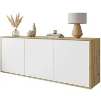 Lookway KOMMODE SANAYI Hängend Eiche Artisan/Matte Weiß