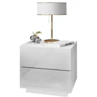 Lookway NACHTTISCH LINA LUX mit Hochglanzplatte, LED, Push Open