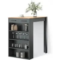 Livinity BARTISCH Regusa Anthrazit/Goldkraft Eiche 67 x 100 cm