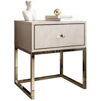 Lookway NACHTTISCH BLANCO KASZMIR auf verchromtem Gestell kaschmir/gold chrom