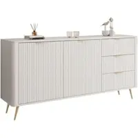 Lookway SIDEBOARD SCARLETT 163 2D3S MIT SCHUBLADEN BEIGE + GOLD