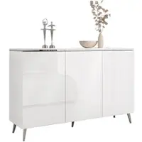 Lookway Dreitrügige Kommode AURORA SILVER 3D auf schrägen Beinen