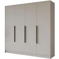 ALTDECOR Kleiderschrank PERE - 200x200x51 Kaschmir Schrank Garderobenschrank Mehrzweckschrank mit modernen glatte Fronten und schwarzen Griffen