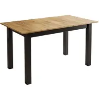 Lookway ARTON 140 cm ausziehbarer Tisch, Tischplatte Farbe: Craft Gold Eiche, Schwarze Beine