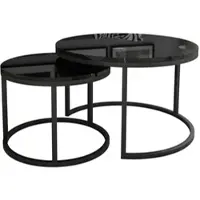 Lookway Runder Couchtisch CIRI 2in1 Hochglanz