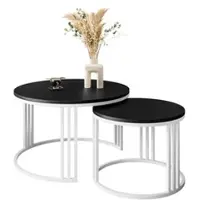 Lookway Runder Couchtisch 2in1 LORI matt schwarz