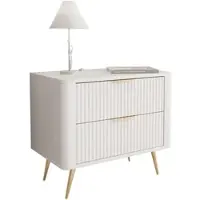 Lookway NACHTTISCH SCARLETT 2S MIT SCHUBLADEN BEIGE + GOLD