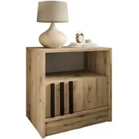 Lookway NACHTTISCH NELA mit Lamellen Artisan/Schwarz