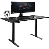Lookway SCHREIBTISCH SPACE GAMING höhenverstellbar mit Metallbeinen schwarz/schwarz