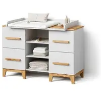 Livinity WICKELKOMMODE Mailo Weiß/Artisan XL mit 4 Schubladen