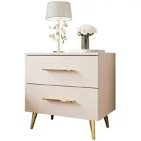 Lookway NACHTTISCH AURA KASCHMIR mit goldenen Beinen und Griffen
