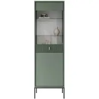 Lookway VITRINE MIDNIGHT mit Glastür auf Gestell grün