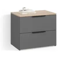Livinity KOMMODE Piave Anthrazit 60 x 50 cm mit 2 Schubladen