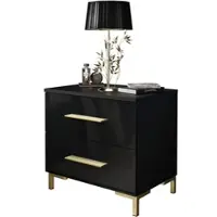 Lookway NACHTTISCH LINA GOLD mit Beinen, Hochglanz
