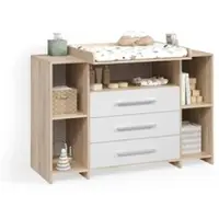 Livinity WICKELKOMMODE Torino Weiß/Sonoma XL mit Schubladen