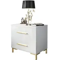 Lookway NACHTTISCH LINA GOLD mit Beinen, Hochglanz
