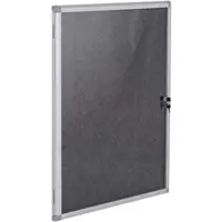 Mendler Schaukasten HWC-Q51, Memoboard Pinnwand mit Filzoberfläche, Aluminium abschließbar inkl. Zubehör 95x68x7cm ~ schwarz