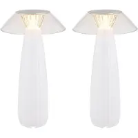 Globo Lighting 2x LED Tischleuchte ILLUMI, Weiß, Akku, Touchdimmer, H 28 cm