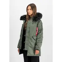 Alpha industries Winterjacke "N-3B VF 59 Vintage Fit W", Damen, Gr. L, grün (vintage grün, schwarz), Obermaterial: 100% Nylon. Futter: 100% Nylon. Füllung: 100% Polyester, Jacken Winterjacke
