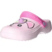 Sneakers Rosa EVA Clog Badeschuhe zum Hineinschlüpfen, ohne Absatz, mit Einhorn-Applikation