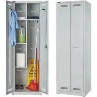 Bisley Allzweckschrank Light abschließbar mit Belüftungsl√∂chern, 2x Hutboden, 2x Universalfach, 1x Großraumabteil, Kleiderstange & 3 Haken -