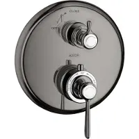 Hansgrohe AXOR Montreux Thermostat Unterputzmodell mit Abstellventil, Hebelgriff, 1 Verbraucher, 16801330, Farbe: Polished Black Chrome