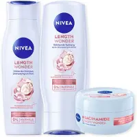 Nivea Length Wonder Routine Set Shampoo Spülung & Haarmaske 650 ml