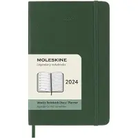 Moleskine 12 Monate Wochen Notizkalender 2024, Pocket/A6, Myrtengrün