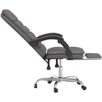 vidaXL Massage-Bürostuhl mit Liegefunktion Grau Kunstleder