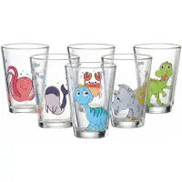 Ritzenhoff & Breker Kinderbecher "Kindergläser Dino und Meerestiere 200 ml 6er Set bunt" Spülmaschinengeeignet