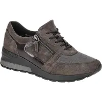 Waldlaufer H Damenschuhe - bequeme Schnür- Halbschuhe grau Freizeit
