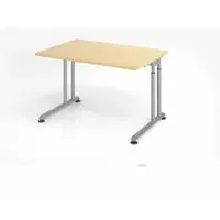Proregal - Büromöbel mit top Leistungsdaten Schreibtisch Nilo | Ahorn | Silber Gestell | BxT 120x80cm | Arbeitshöhe 68-82cm | höhenjustierbar, 1cm Raster | C-Fuß-Gestell | Rechteckform