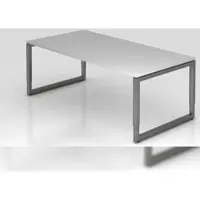 Proregal - Büromöbel mit top Leistungsdaten Schreibtisch Pavo | Grau | Graues Gestell | BxT 200x100cm | Arbeitshöhe 65-85cm | höhenjustierbar, 1cm Raster | O-Fuß-Gestell eckig | Rechteckform mit schwebender Tischplatte