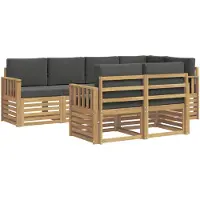 vidaXL Outdoor-Sofagarnitur 7 Stk. Weiß und Anthrazit Polyester