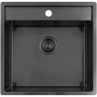 Pure.Sink Küchenspüle 51x50 cm Gun Metal mit Tapwing PLX5150T-61