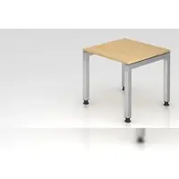 Proregal Schreibtisch Pejo | Ahorn | Silber Gestell | BxT 80x80cm | Arbeitshöhe 68-76cm | höhenverstellbar | 4-Fuß-Gestell eckig