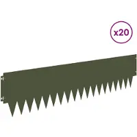 vidaXL Rasenkante 20 stk. 103 x 25 cm Stahl Olivgrün