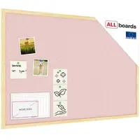 Allboards Pastellrosa Pinnwand mit Holzrahmen 90x60cm Pastellrosa Korktafel