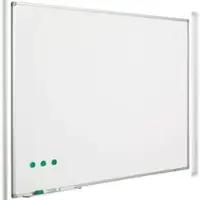 Proregal Magnetisches Whiteboard Slim für intensive Nutzung, HxB 100x150cm, inkl. Befestigungsmaterial & Stiftablage, Emaillierter Stahl, Weiß