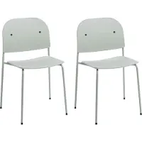 Beliani Esszimmerstühle 2er Set Mintgrün Kunststoff / Metall ohne Armlehnen Stapelbar Platzsparend Minimalistisch Skandi Plastikstühle Küchenstühle