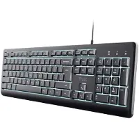 Trust Primo Beleuchtete, Volle Größe (100%), Kabelgebunden, USB, QWERTY, Schwarz