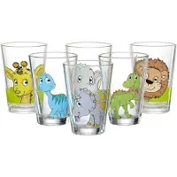 Ritzenhoff & Breker Kinderbecher "Kindergläser Dino und Dschungeltiere 200 ml 6er Set bunt" Spülmaschinengeeignet