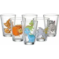 Ritzenhoff & Breker Kinderbecher "Kindergläser Dino und Waldtiere 200 ml 6er Set bunt" Spülmaschinengeeignet