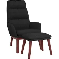 vidaXL Relaxsessel mit Hocker Schwarz Stoff