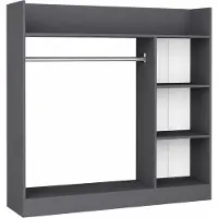 VCM Palosa Kleiderschrank H. 115 x B. 118 x T. 35 cm mit Kleiderstange & Regalfächern Offene Garderobe - Palosa M