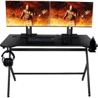 Konix Drakkar Mani, Gerade, Rechteckige Form, MDF-Platten, Metall, Gaming, Homeoffice, Matt