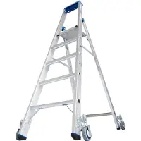 Krause STABILO Stufen-StehLeiter, fahrbar 6 Stufen, 124630