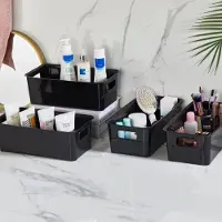 Hermia Concept , Ss4Lubin - Black, Kühlschrank-Organizer-Set (4-teilig), Schwarz, 100 % KUNSTSTOFF, 17 x 31 x 10,5 cm