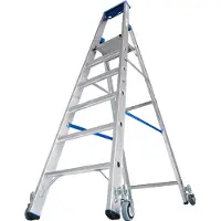Krause STABILO Stufen-StehLeiter, fahrbar 7 Stufen, 124647