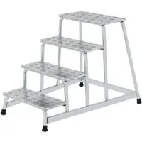 Proregal Arbeitspodest starr | 4 Stufen | Aluminium-Warzenblech | Rutschfeste Kunststoffschuhe